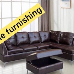 Punisher living room, leather sectional