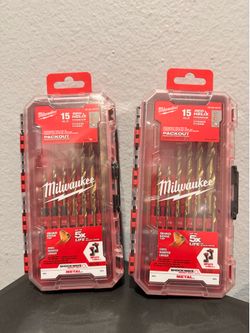 New Milwaukee 15pc Titanium Drill Bit Set