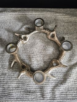 Anthropology Cast Polished Aluminum Antler Candelabra