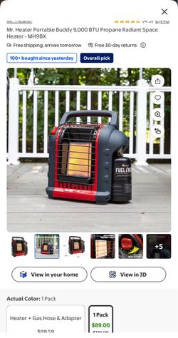 Mr. Heater Portable Buddy 9,000 BTU Propane Radiant Space Heater - MH9BX