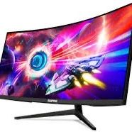 Two 34" Curved monitors (2) with double desk mount and display port cords