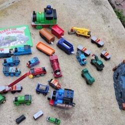 Box Of Thomas The Train Motorized And Vintage Woid And Metal Trains