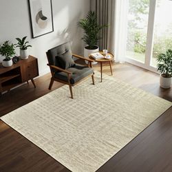 5x7 Gertmenian Avante Chenille Area Rug, Caseus Ivory - New