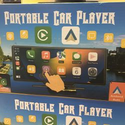 Portable Car Player Wireless Carplay Wireless Android Auto Bluetooth Usb Touchscreen Rearview Camera All In One