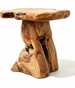 Brefhome 18.9" Tall Cedar Tree Stump Stool, Natural Wood Stump Side Table One Of A Kind