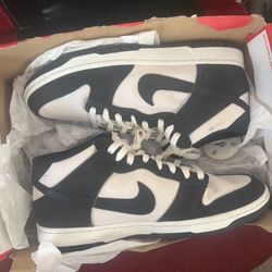 Size 12 Nike Dunk MID Panda Sail Black Canvas Men Classic Casual Shoe Sneaker DV0830-102