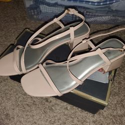 Worthington Strappy Nude Block Heels (Size 11)