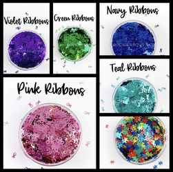 Glitter Shapes & Polymer Clay Mickey, Dinosaurs, Harry Potter, Flowers, Hearts, Dog Paws, Cats, Cancer Awareness Ribbons
