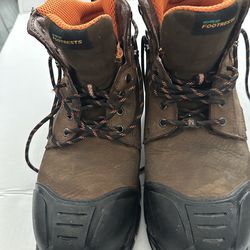 Hytest Footrests Leather Brown Steel toe shoes for men size 12