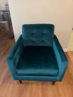 Teal Velvet Tufted Accent Chair