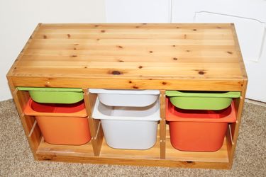 IKEA Trofast Storage Shelf 6 Plastic Drawers & Wood Frame for Kids Toys (Used)