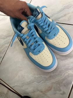 Nike Air Force 1 Low Blue and Cream Sneakers
