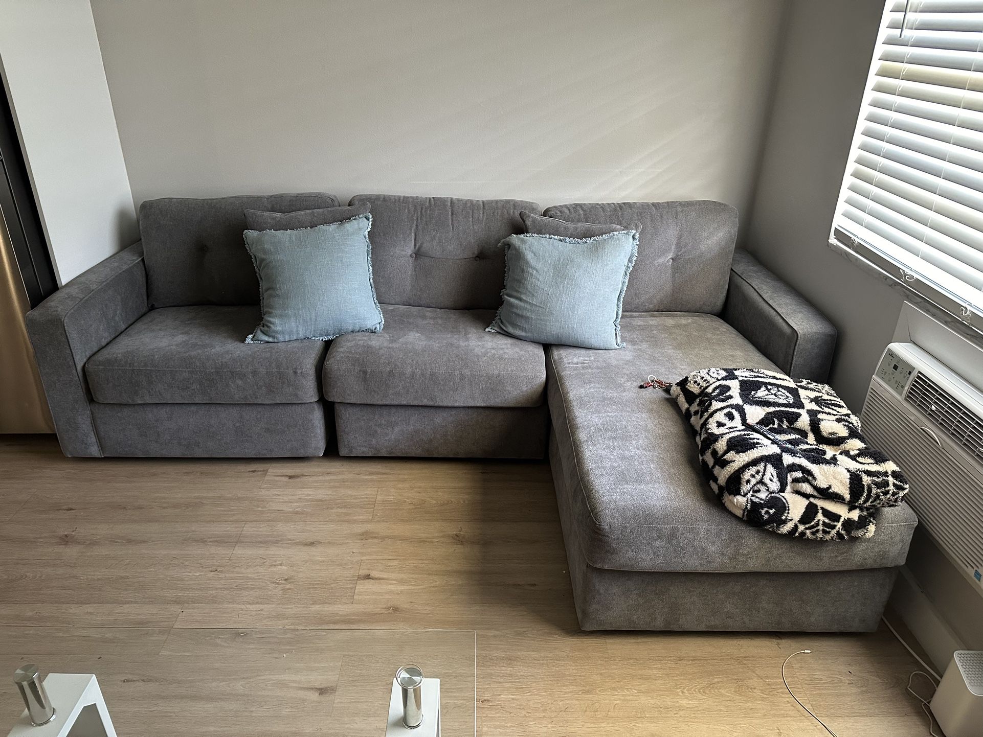 Couch With Pillows/ Table That Extends With Chairs 
