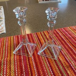 Lead Crystal Glass Candlestick Holders 