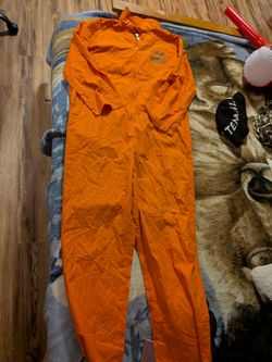 Orange Jail Bird Prisoner Costume Jumpsuit