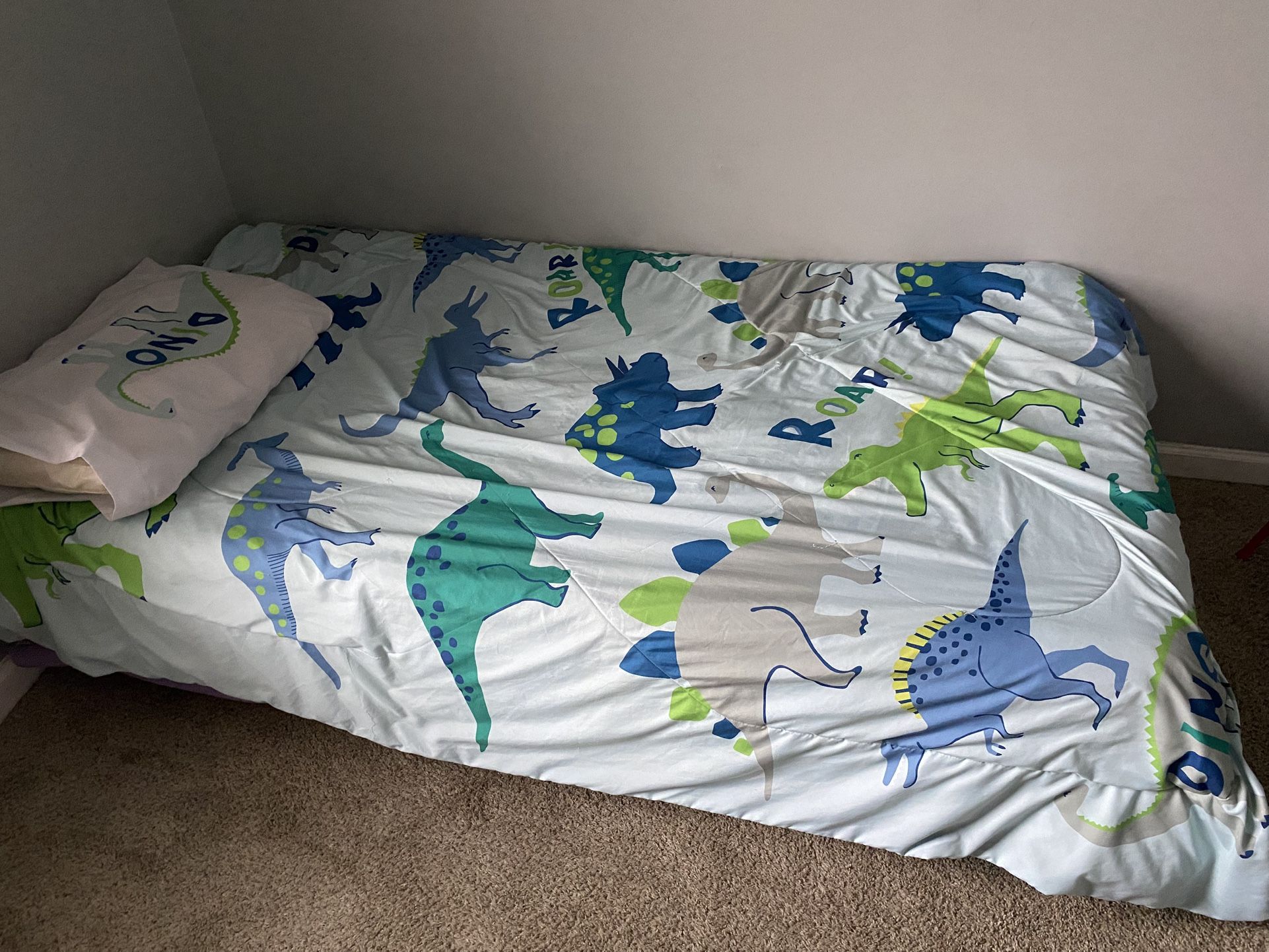 Twin Metal Bed Frame + Foam Mattress