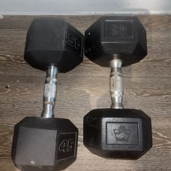 45 Pound Dumbells