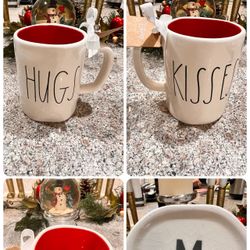 RAE DUNN MUG - KISSES & HUGS - ONE CUP - DOUBLE SIDED