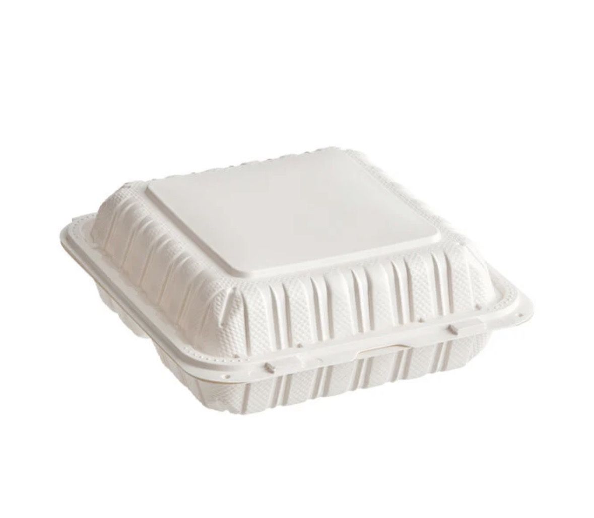 150PCS PER CARTON - 9x9x3” HINGED LID TO-GO CONTAINER (BLACK or WHITE)