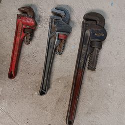 3 Pipe Wrenches 