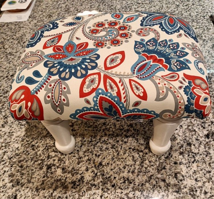 Vintage Newly Covered Footstool -$30