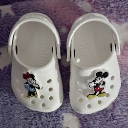Toddler Mickey And Minnie Mouse White Crocs