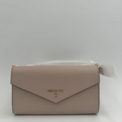 Michael Kors Jet Set Charm Large Envelope Phone Crossbody Soft Pink Leather NWT