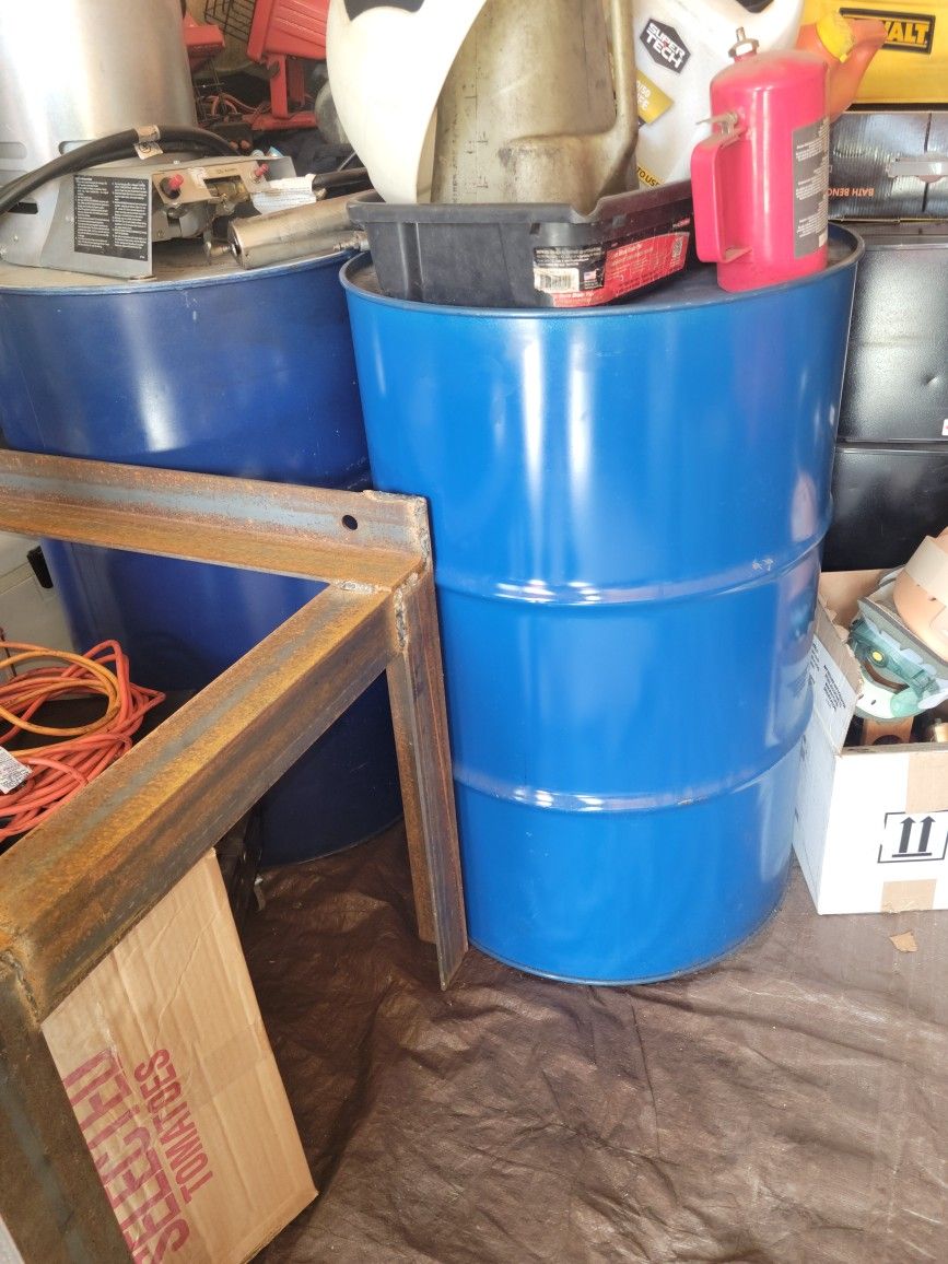 Two 55gal Metal Drums
