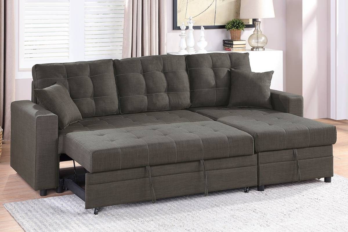 Brand New Grey Sectional Sofa Storage Sleeper 