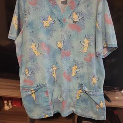 Tinkerbell Scrub Top 