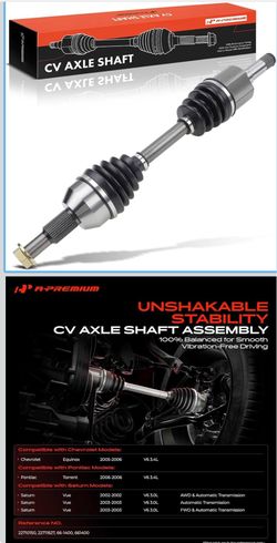 CV Axle Shaft Assembly Compatible with Chevrolet Equinox 2005-2006 & Pontiac Torrent 2006 & Saturn Vue 2002-2003, V6 3.0L 3.4L, Front Left or Right