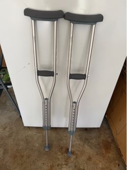 Pair of Adjustable Walking Crutches