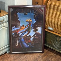 BUA “Rising” Poster • 1998 Urban Art Print, Framed