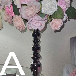 Centerpieces With Pink Flowers (Quinceañera)
