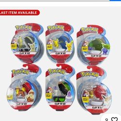 6 Pack Pokemon Clip N Go Poke Ball Set