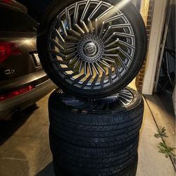 22” BELIGOTTI RIMS AND TIRES