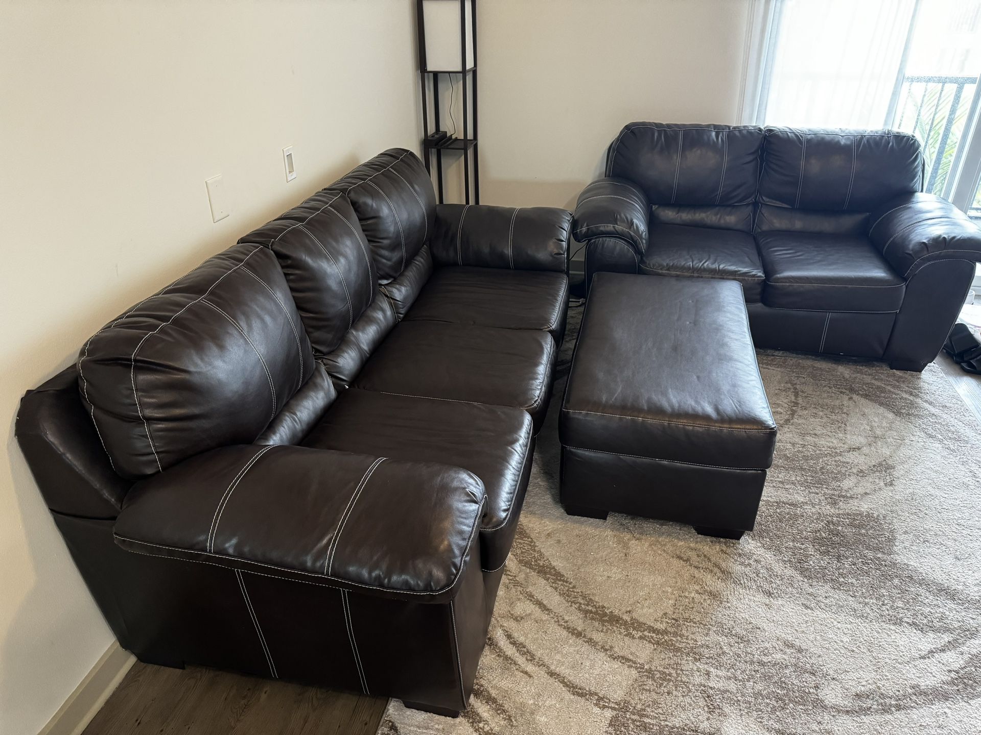Faux Leather Couch Sectional