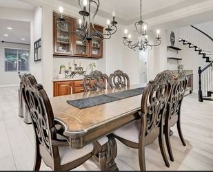 Solid wood dining table