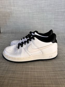 Nike Air Force 1 Low Top Leather Sneaker White/Black Kids 7Y