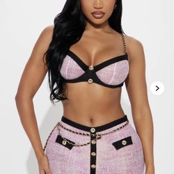 Fashion Nova 2 Piece Bra And Short Set Size Small 