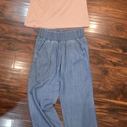 Womens Wide Leg Pull-On Pants
