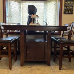 High Top Kitchen Table. With A Leaf 