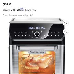 IKICH Air Fryer Oven, 10QT Big Capacity 10+7 Cooking Modes Toaster Oven, Bake, Broil, Slow Cook and More Food Dehydrator, 1500W