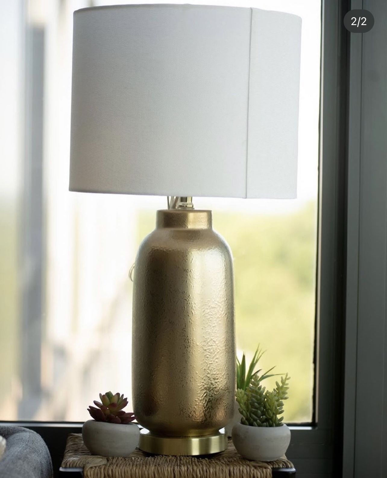 Textured Brass Lamp