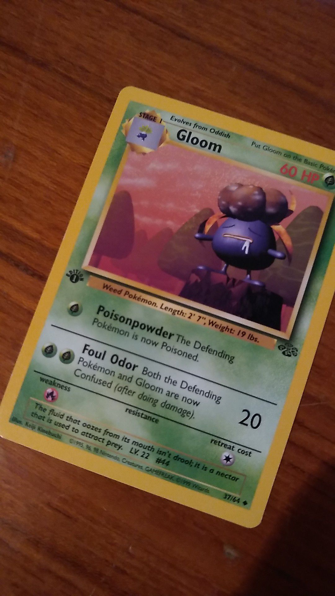 Pokemon Gloom First Edition 37/64 Near Mint Collectible