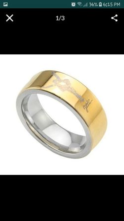 Size 9 "Michael Jackson" Etched 14k Gold over Tungsten Carbide Comfort Fit Wedding Ring