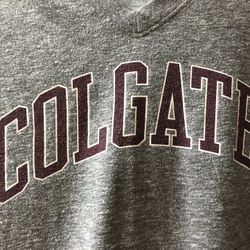 Colgate Gray V-neck T-shirt Size Large