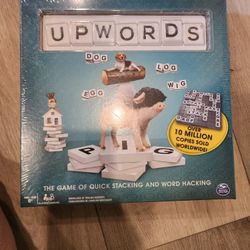 Upwords Fun and Challenging Family Word Board Game with Stackable Letter Tiles