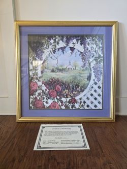 Glynada Turley 1992 "Southern Sunday" limited edition with COA.  27.5"X27.5" Framed