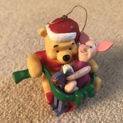 Disney Winnie the Pooh and Piglet on Rocking Horse Christmas Ornament